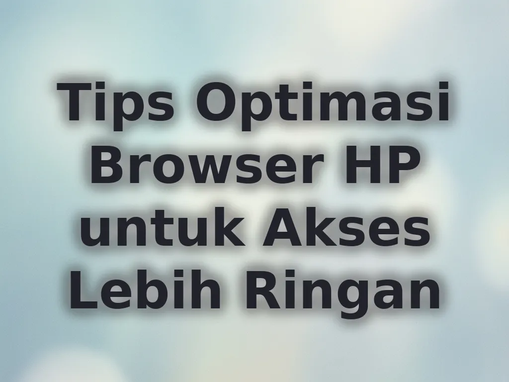 Tips Optimasi Browser HP untuk Akses Lebih Ringan