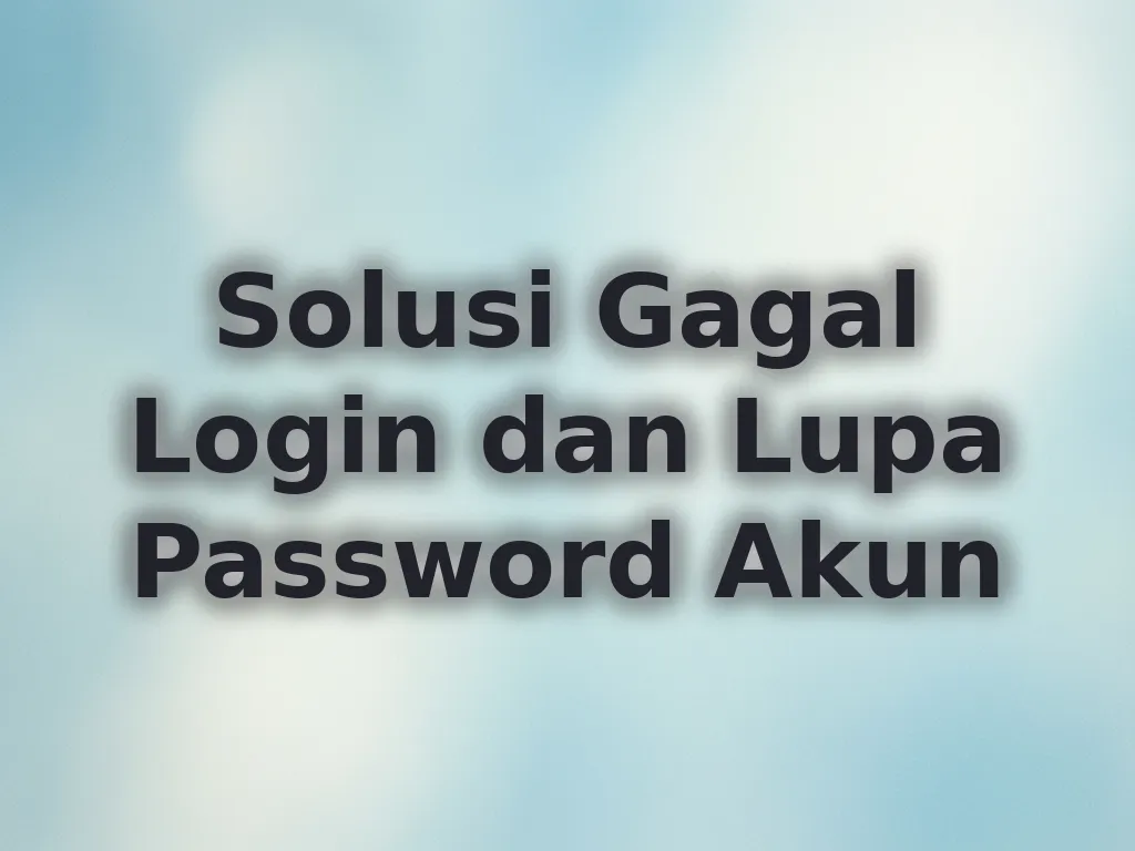 Solusi Gagal Login dan Lupa Password Akun